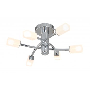 Topaz Chrome Flush Ceiling Light