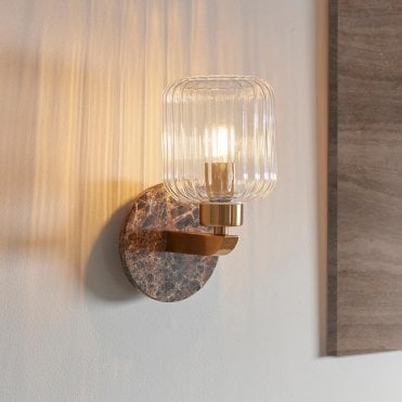 Travi Dark Brown Emperador Marble Wall Light