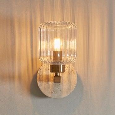 Travi Natural Travertime Stone Wall Light